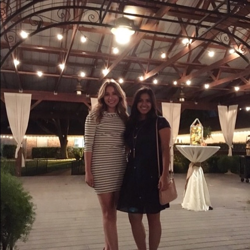 White and black dress